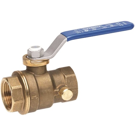 1/2 In. Lead Free Brass Threaded FIP X FIP Ball Valve With Drain